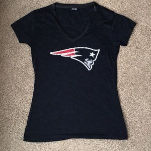 EUC NFL Brand Semi-sheer Patriots Fitted T-shirt